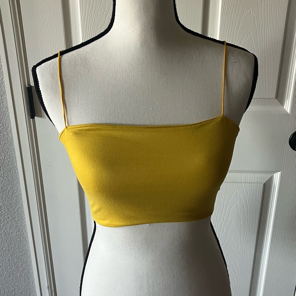 SHEIN yellow Sleeveless Fitted Camisole
